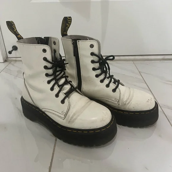 white jadon max dr martens platform boots! skip the breaking in process! - Picture 3 of 4